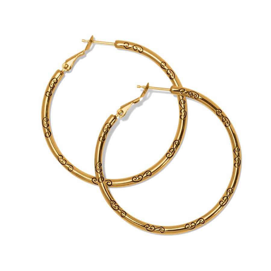 LARGE HOOP CHARM EARRINGS - GOLD