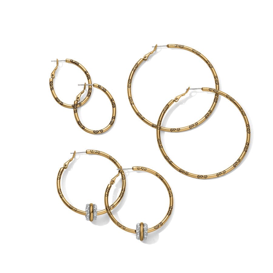 LARGE HOOP CHARM EARRINGS - GOLD