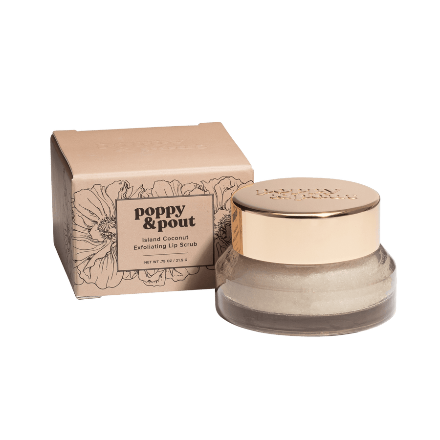 POPPY & POUT EXFOLIATING LIP SCRUB - ISLAND COCONUT