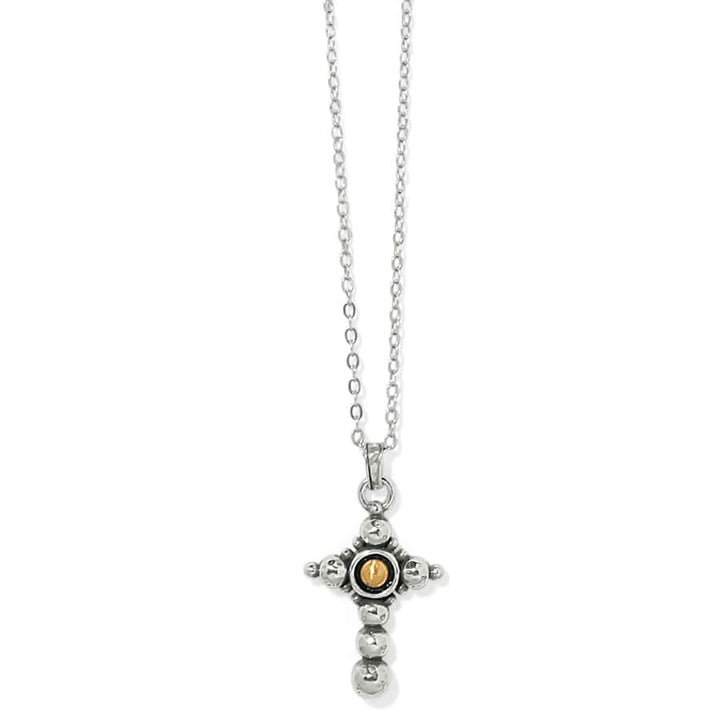 MAJESTIC NOBEL CROSS REVERSIBLE NECKLACE - SILVER-GOLD -