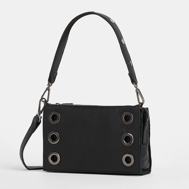 HAMMITT MONTANA CLUTCH SMALL - BLACK LUGANO/GUNMETAL