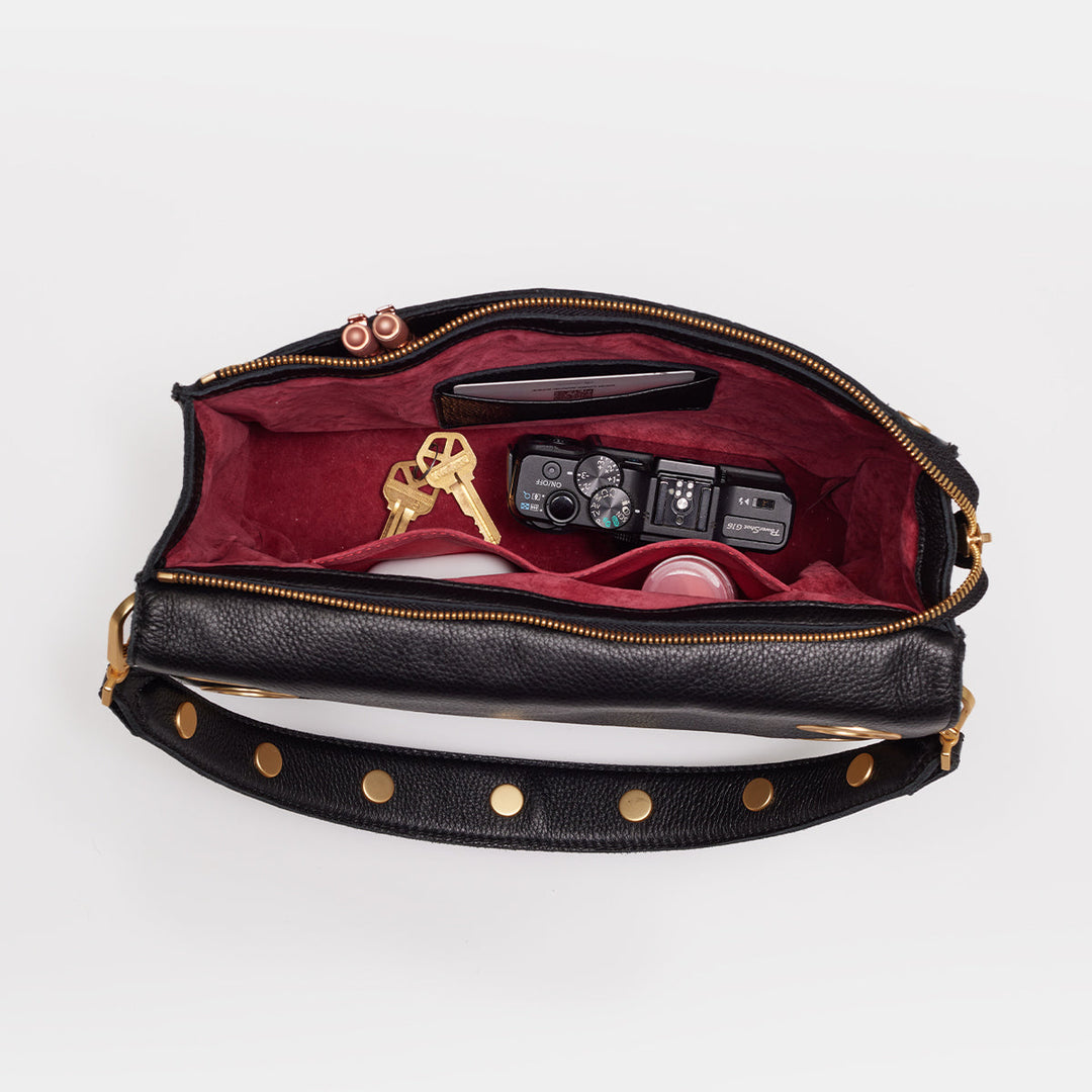 HAMMITT MONTANA LARGE CLUTCH - BLACK/BRUSHED GOLD