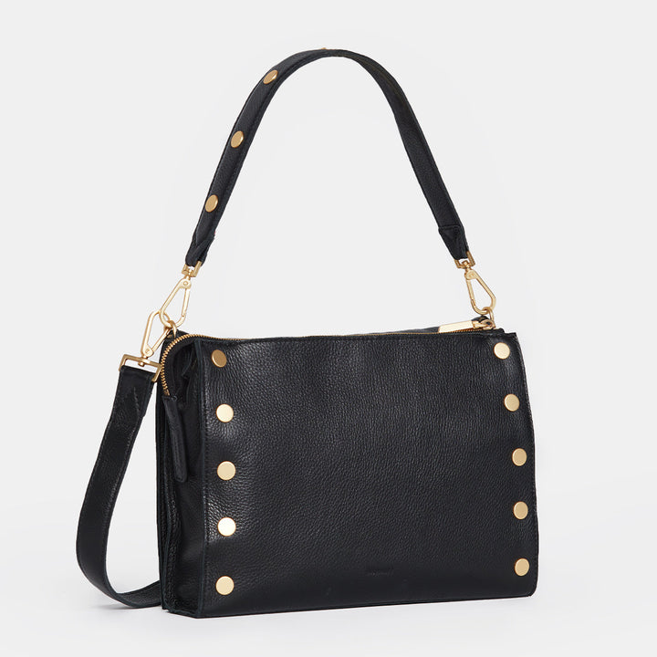 HAMMITT MONTANA LARGE CLUTCH - BLACK/BRUSHED GOLD