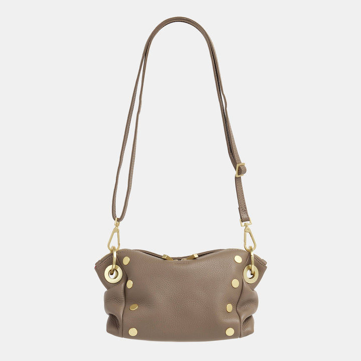 HAMMITT DANIEL CROSSBODY CLUTCH SMALL - SCULPTED TAUPE/BRUSHED GOLD