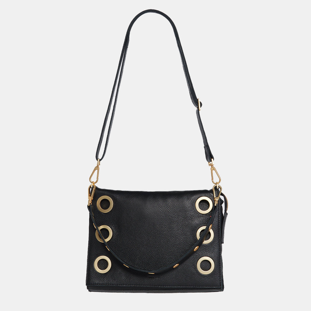 HAMMITT MONTANA LARGE CLUTCH - BLACK/BRUSHED GOLD