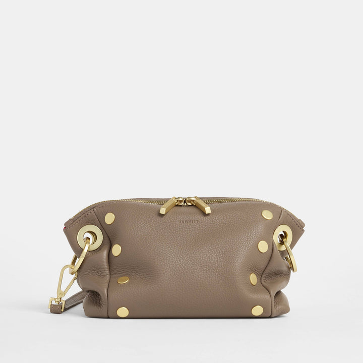 HAMMITT DANIEL CROSSBODY CLUTCH SMALL - SCULPTED TAUPE/BRUSHED GOLD