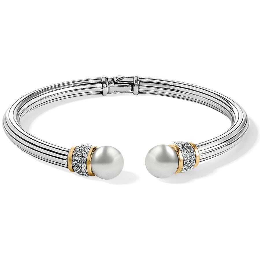 MERIDIAN OPEN HINGED BANGLE - SILVER-GOLD