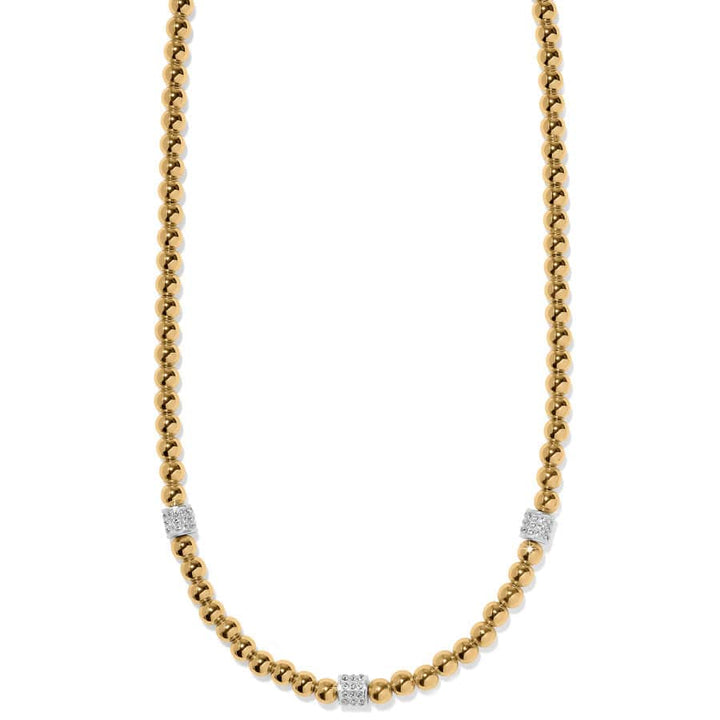 MERIDIAN PETITE GOLD BEADS STATION NECKLACE