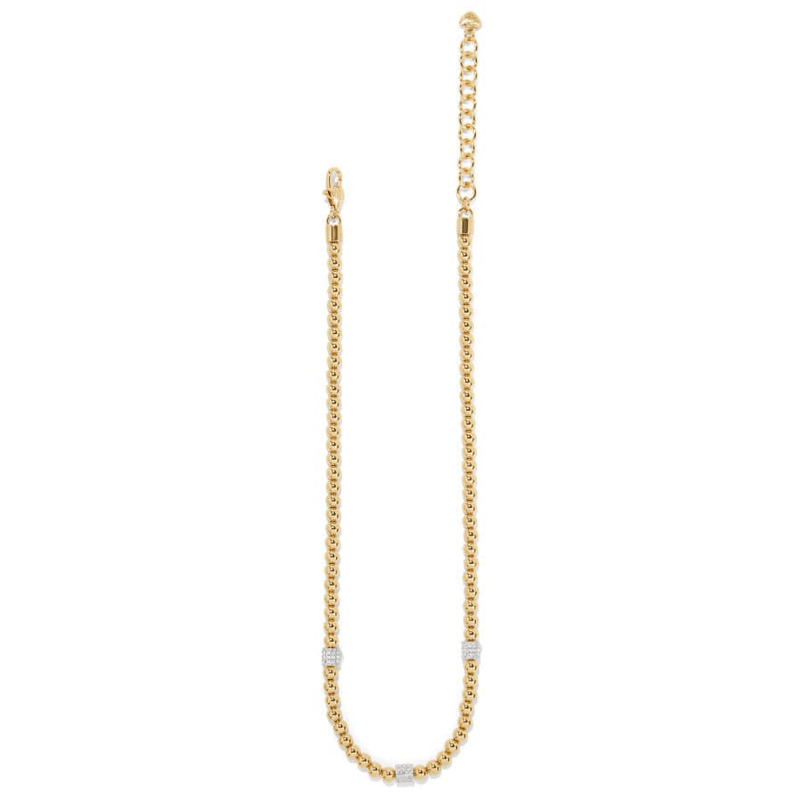 MERIDIAN PETITE GOLD BEADS STATION NECKLACE