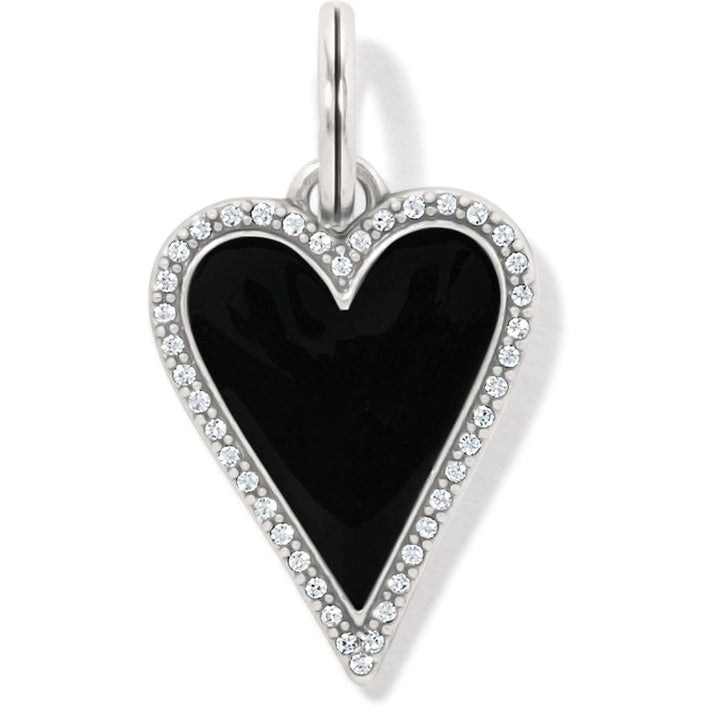 MIDNIGHT HEART AMULET- SILVER-BLACK