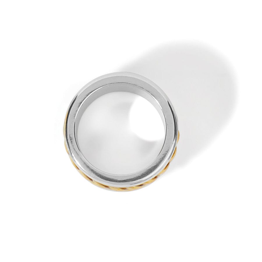 MONETE WIDE RING - SILVER-GOLD - SIZE 10