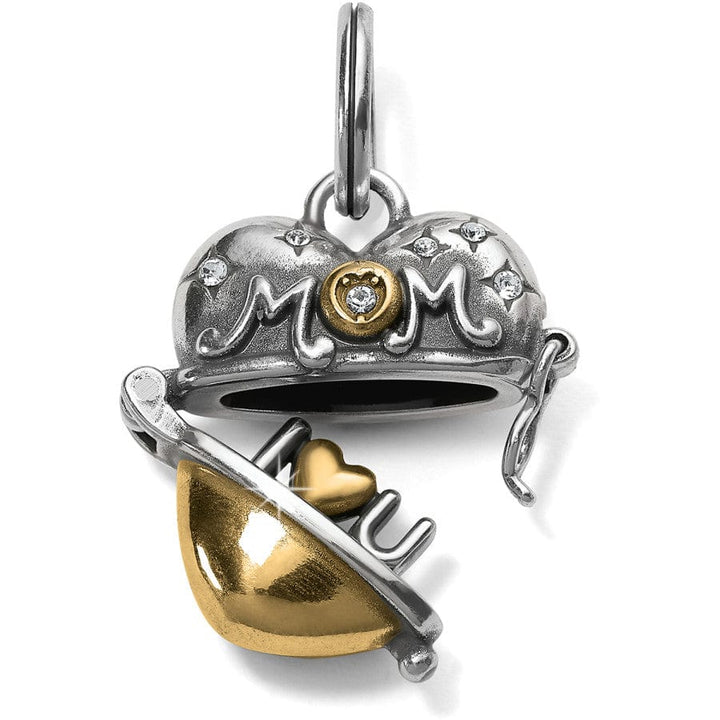 MOTHER'S LOVE HEART CHARM - SILVER-GOLD