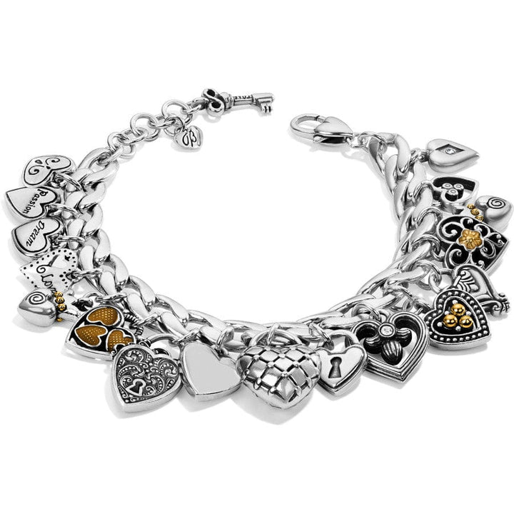 ONE HEART CHARM BRACELET - SILVER-GOLD