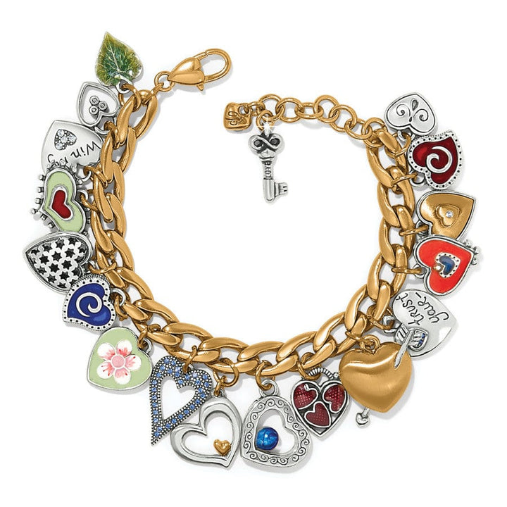 ONE HEART COLOR CHARM BRACELET - SILVER-GOLD
