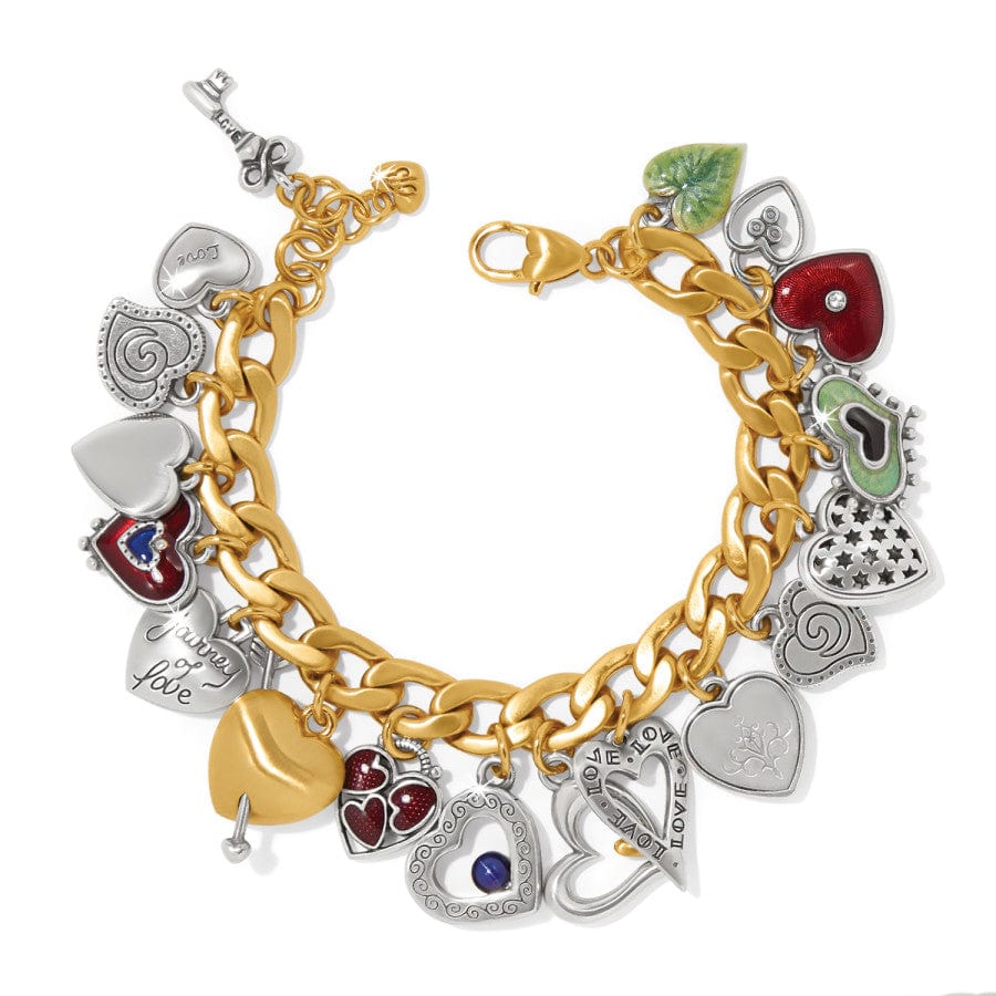 ONE HEART COLOR CHARM BRACELET - SILVER-GOLD