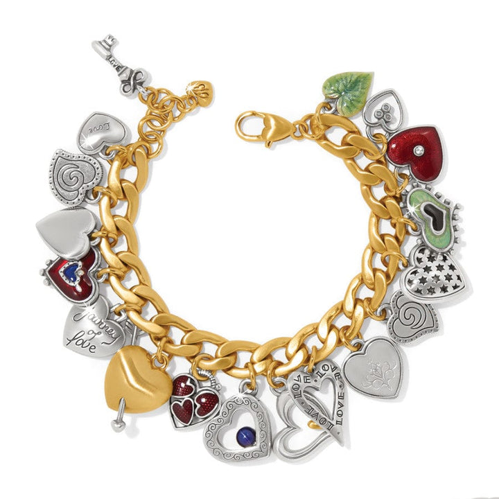 ONE HEART COLOR CHARM BRACELET - SILVER-GOLD