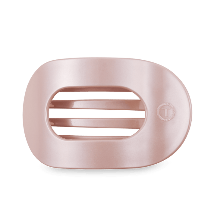 TELETIES LARGE FLAT ROUND CLIP - PEARLY PINK