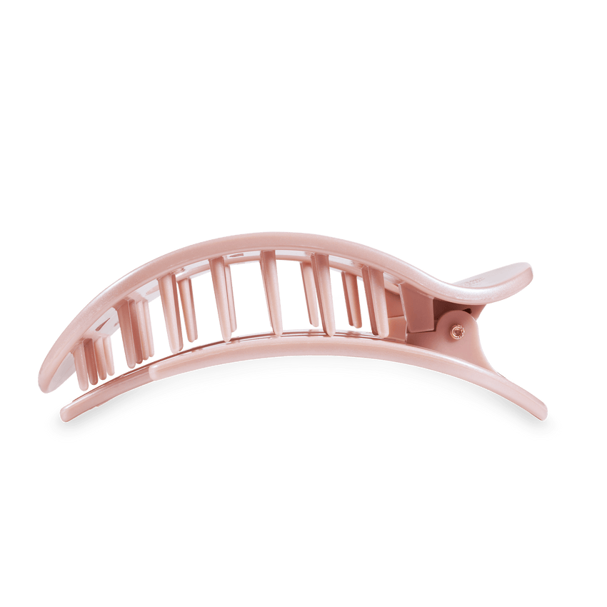 TELETIES LARGE FLAT ROUND CLIP - PEARLY PINK