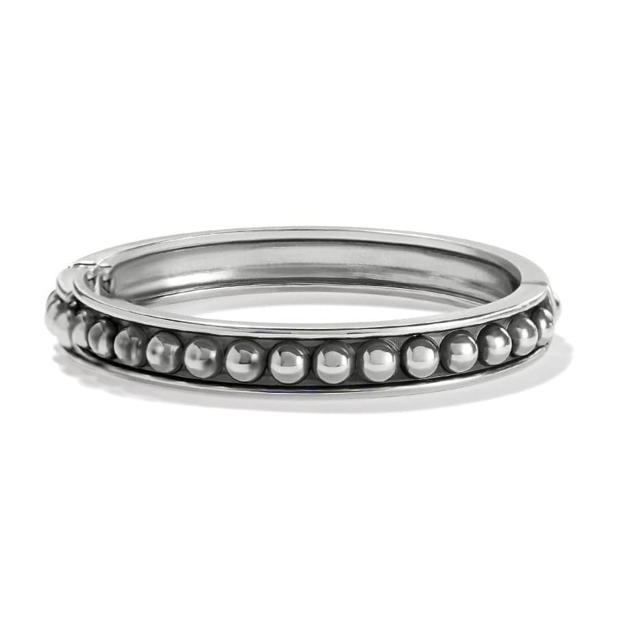 PRETTY TOUGH STUD HINGED BANGLE - SILVER -