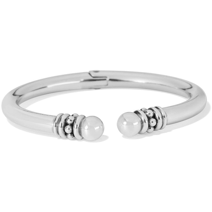 PRETTY TOUGH STUD OPEN HINGED BANGLE - SILVER