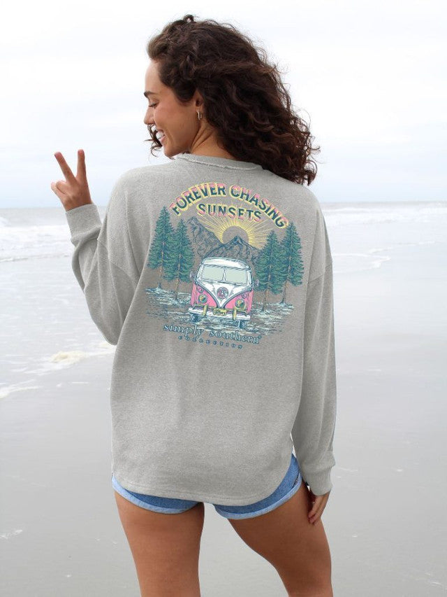 SIMPLY SOUTHERN BOXY PULLOVER - CHASING SUNSETS