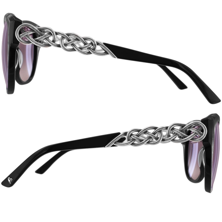 INTERLOK BRAID SUNGLASSES - SILVER-BLACK