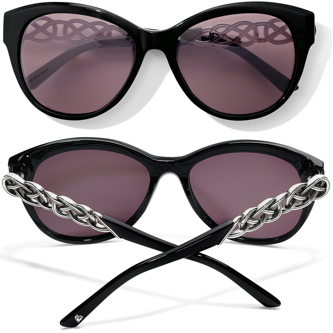 INTERLOK BRAID SUNGLASSES - SILVER-BLACK