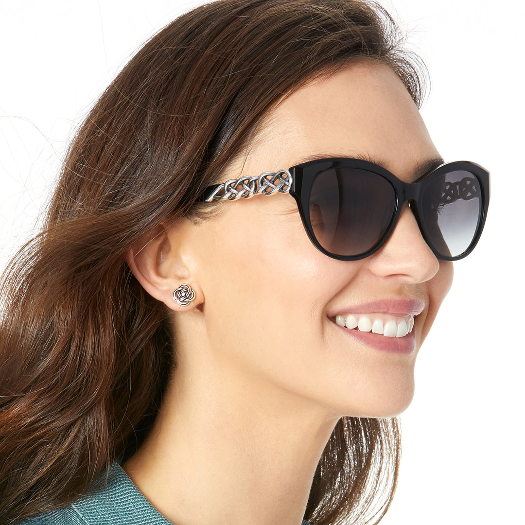 INTERLOK BRAID SUNGLASSES - SILVER-BLACK