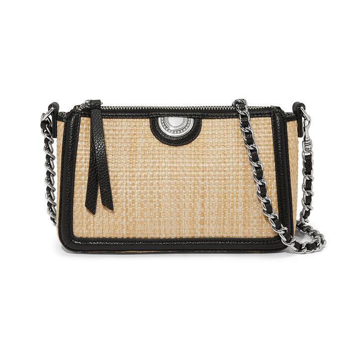 Glow Straw Cross Body Bag - Black