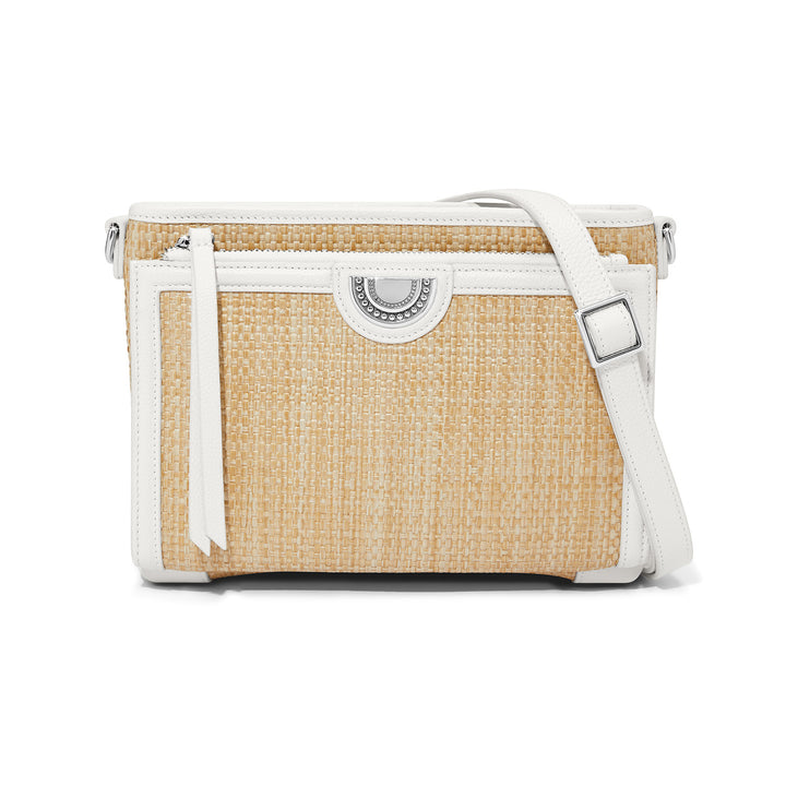 Jordyn Straw Cross Body Organizer - Natural-Black