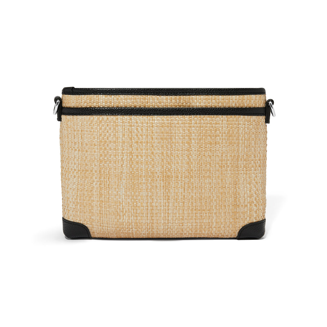 Jordyn Straw Cross Body Organizer - Natural-Black