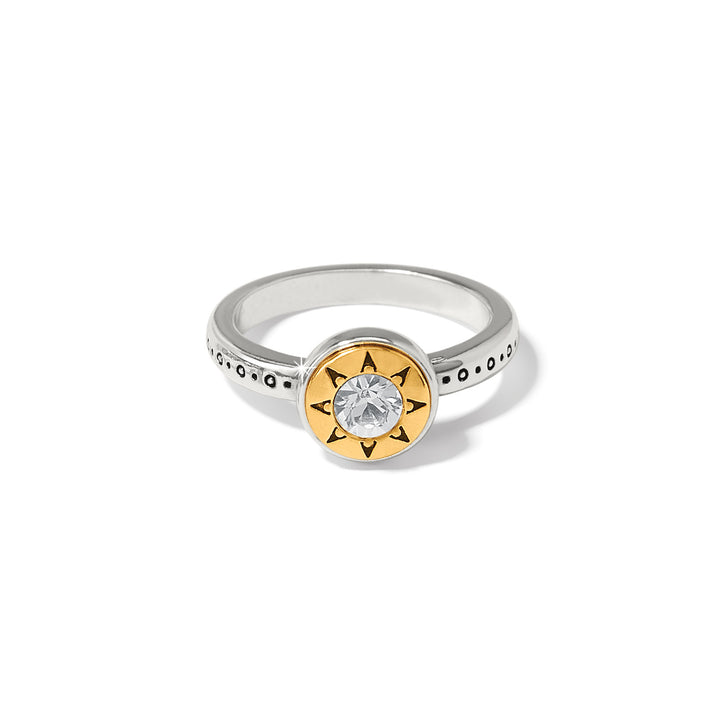 MOSAIC TWO TONE RING - SILVER-GOLD - SIZE 6