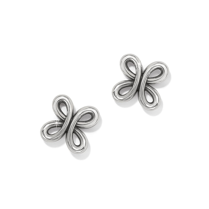 INTERLOK CURVE POST EARRINGS - SILVER