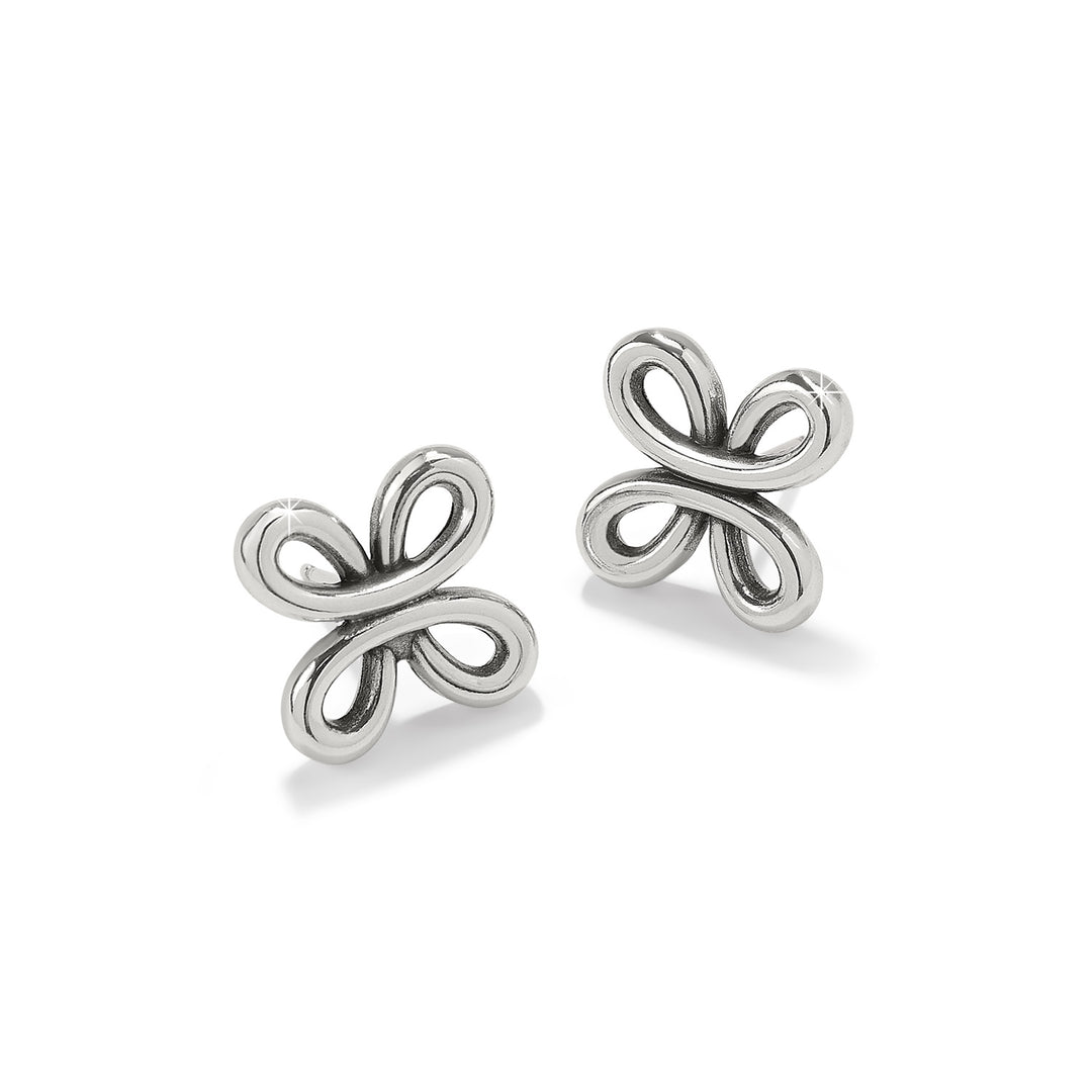 INTERLOK CURVE POST EARRINGS - SILVER