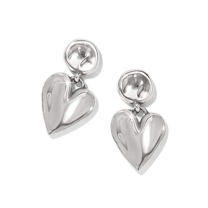 CASCADE HEART POST EARRINGS - SILVER-GOLD