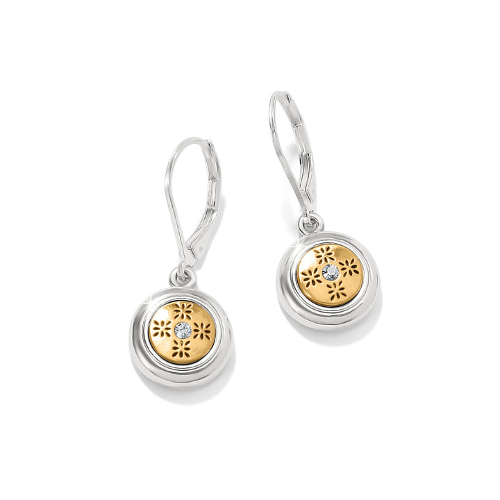 MOSAIC ROUND MINI LEVERBACK EARRINGS - SILVER-GOLD