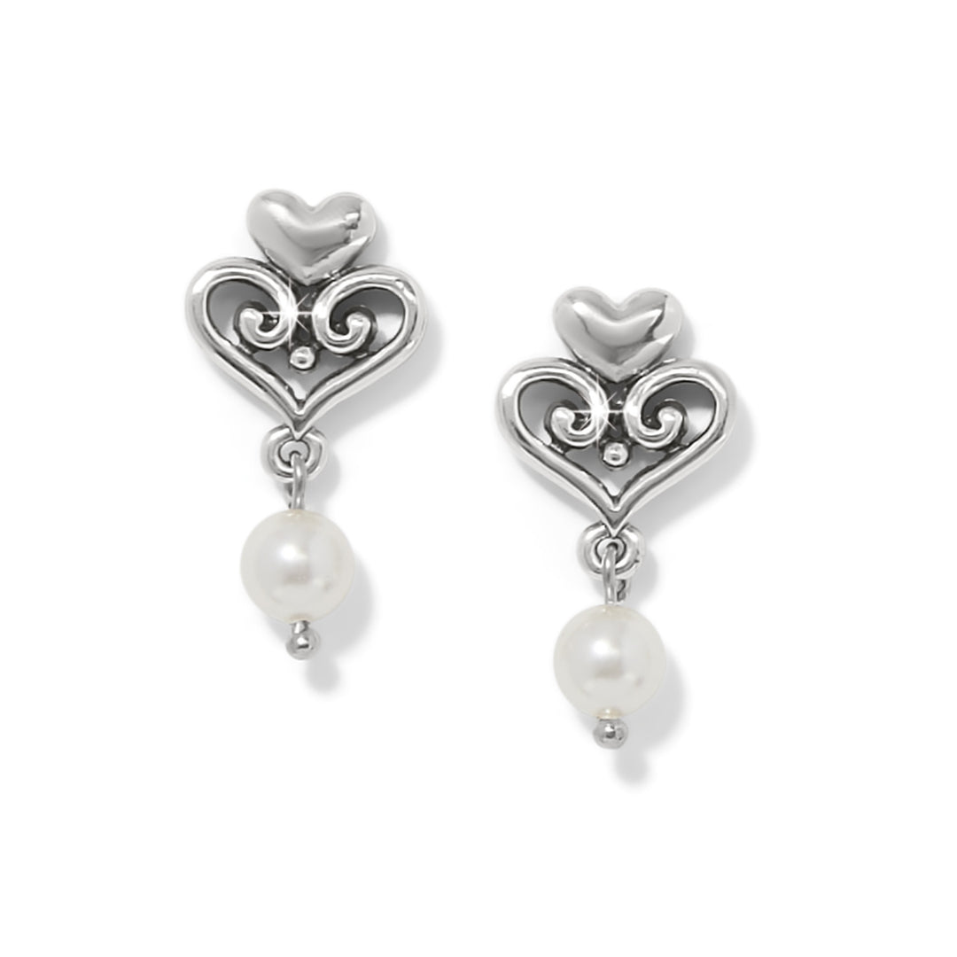 ALCAZAR AMOR PEARL POST DROP EARRINGS - SILVER-PEARL