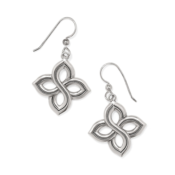 INTERLOK FLORAL KNOT FRENCH WIRE EARRINGS - SILVER