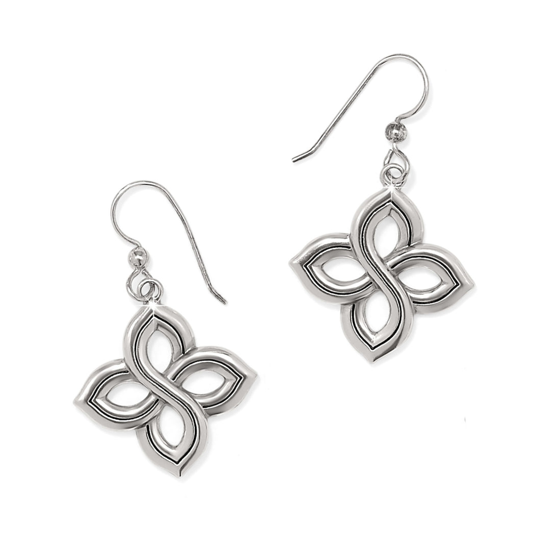 INTERLOK FLORAL KNOT FRENCH WIRE EARRINGS - SILVER