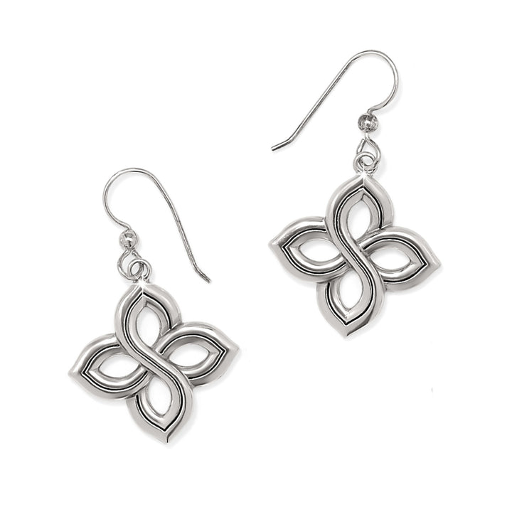 INTERLOK FLORAL KNOT FRENCH WIRE EARRINGS - SILVER