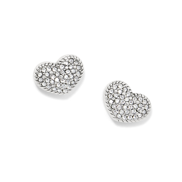 ILLUMINA CELESTE HEART POST EARRINGS - SILVER