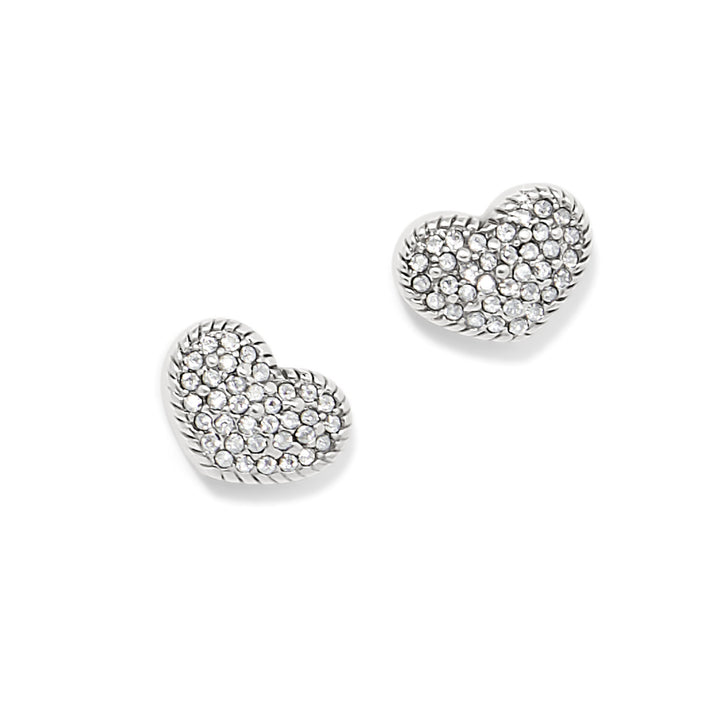 ILLUMINA CELESTE HEART POST EARRINGS - SILVER