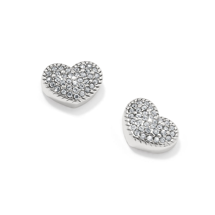 ILLUMINA CELESTE HEART POST EARRINGS - SILVER