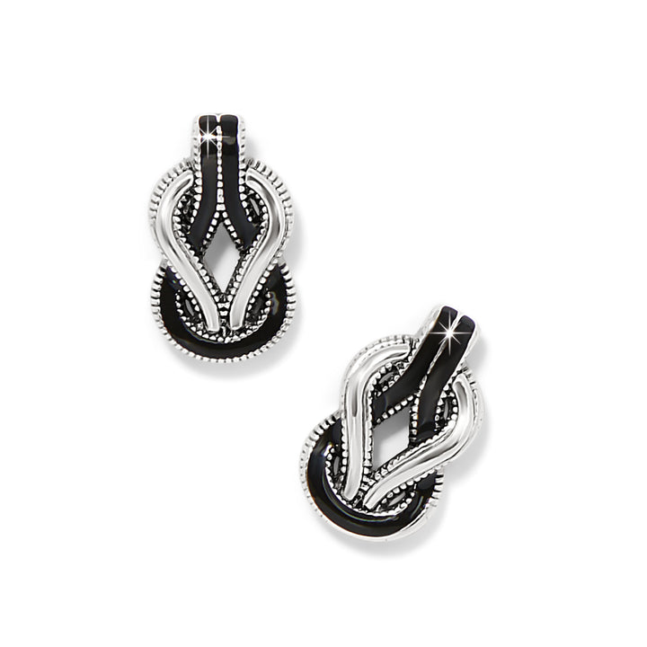 INTERLOK HARMONY POST EARRINGS - SILVER-BLACK