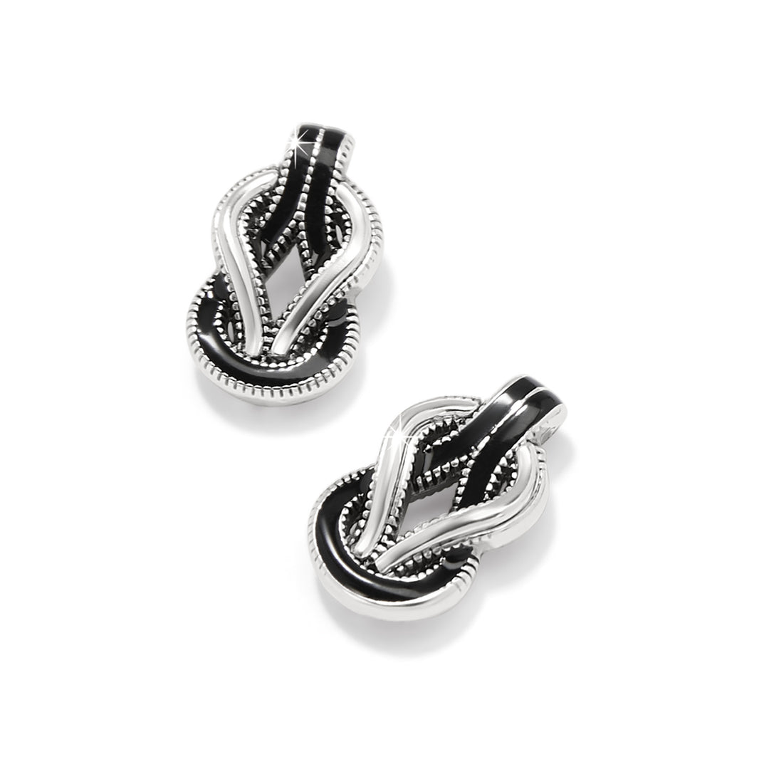 INTERLOK HARMONY POST EARRINGS - SILVER-BLACK