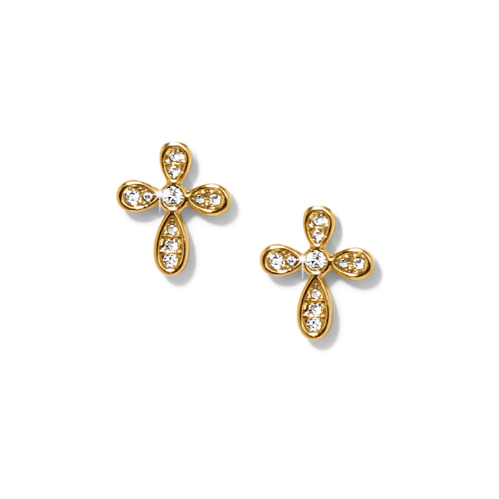 ENCHANTING CROSS POST EARRINGS - GOLD