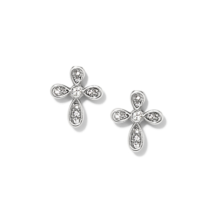 ENCHANTING CROSS POST EARRINGS - SILVER