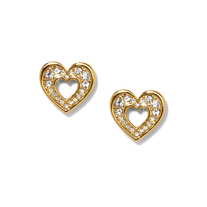 ENCHANTING HEART POST EARRINGS - GOLD