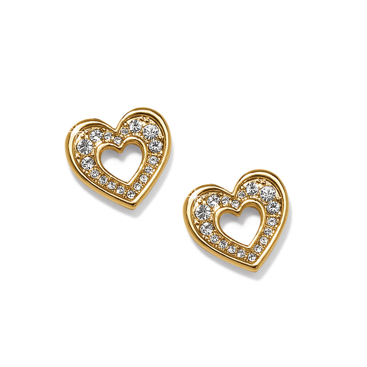 ENCHANTING HEART POST EARRINGS - GOLD