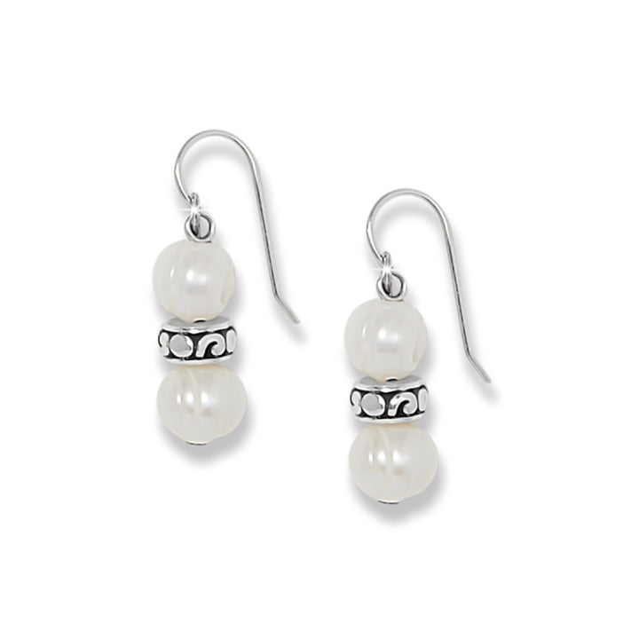 CONTEMPO HEART PEARL FRENCH WIRE EARRINGS - SILVER-PEARL